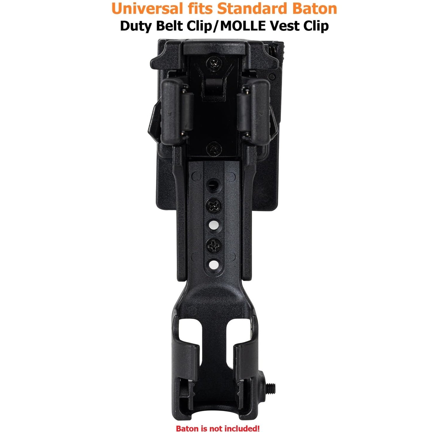 TACNEX Quick Release Baton Holder w/Duty Belt Clip Rotatable Police Baton Holster 16"-21"-26" Telescopic Baton Carrier ASP Baton Carry Case Expandable Baton Flashlight Support Stand for LE Security