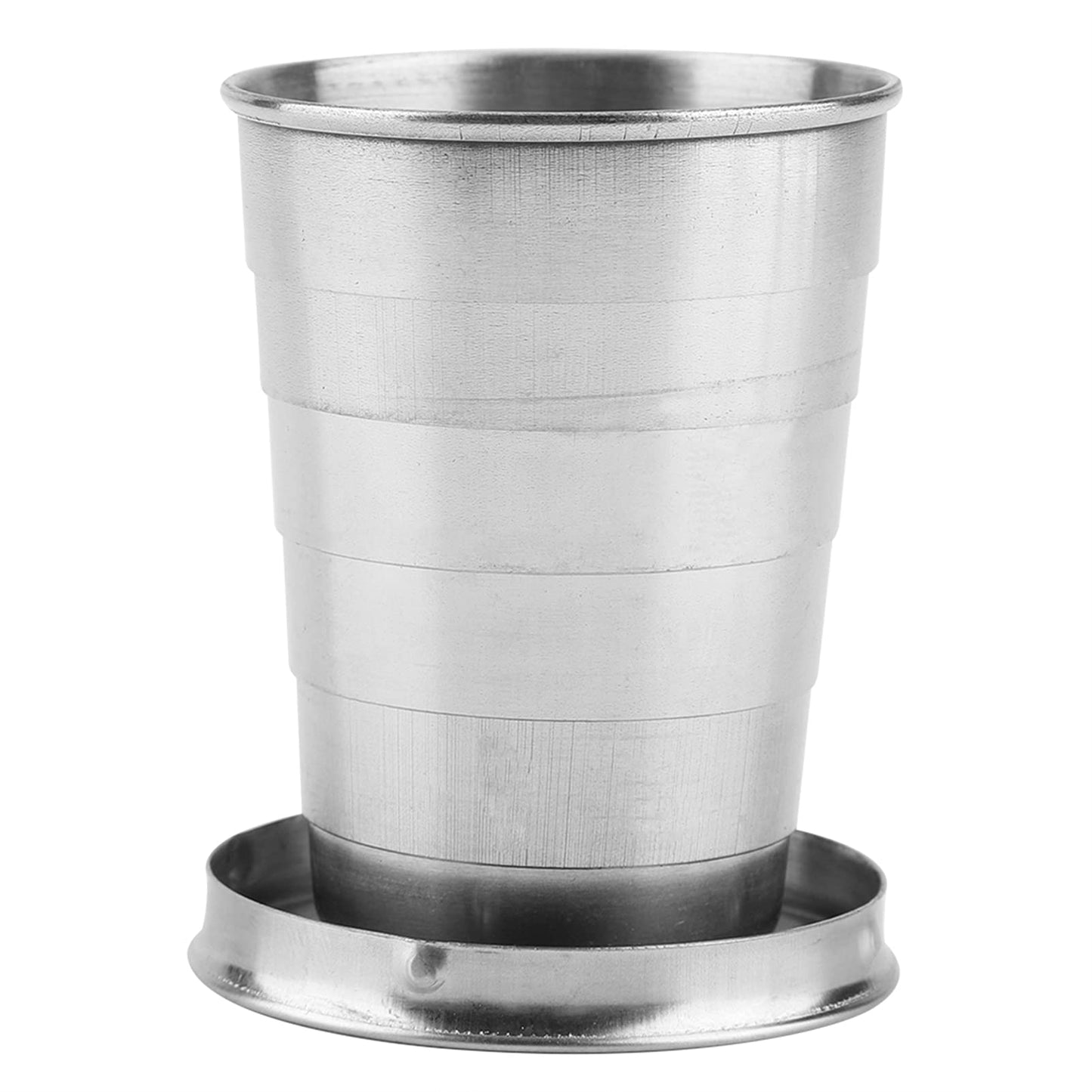 Stainless Steel Collapsible Cup, Camping Folding Cup Retractable Travel Mug with Lid Keychain Portable Drinking Outdoor Demountable Stackable Expandable Protective Cap for Hiking Picnic Coffee(S)