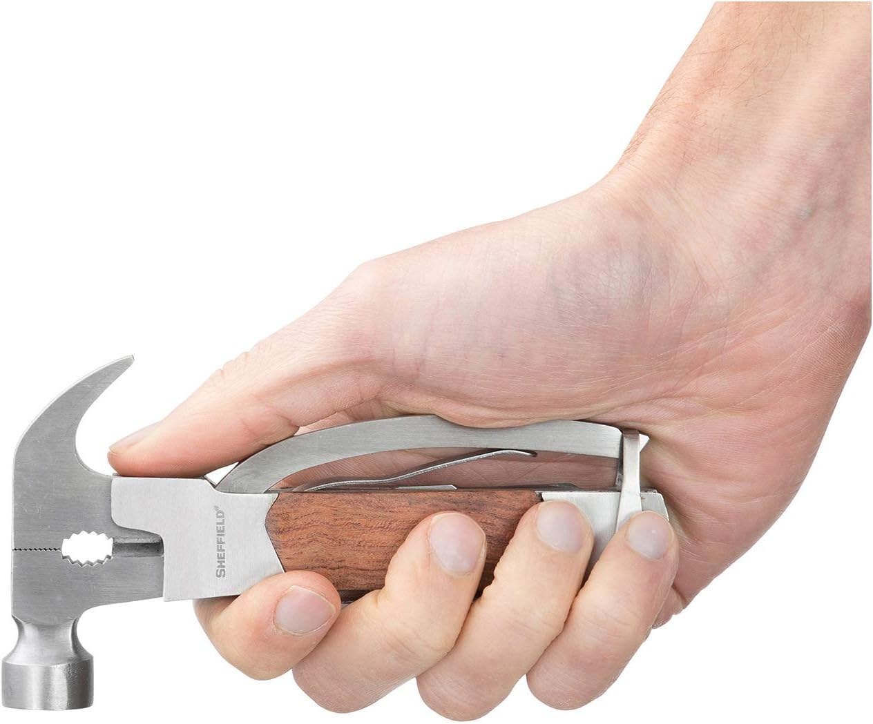 Sheffield 12301 Axe Multi Tool, 12-in-1 Camping Knives & Tools, Utility Tool Double Axe Head, Camping Tool, Stainless Steel Knife Multitool
