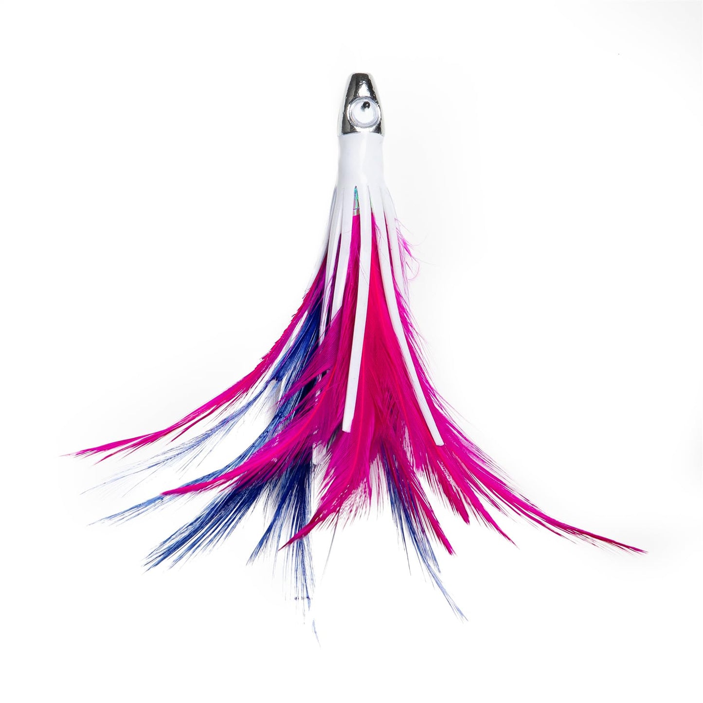 Ocean Cat 5 Inch Daisy Chain Teaser Lures with Brid Feather Teaser Trolling Lure Saltwater Offshore Big Game Trolling Lure Bag for Marlin Tuna Mahi Dolphin Durado Wahoo Mesh (Pink&Blue)