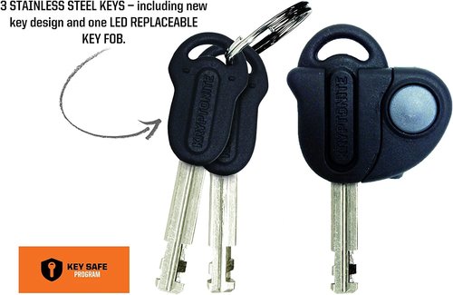 Kryptonite New York Fahgettaboutit Mini Bike U-Lock & Keeper 785 Bike Chain Lock, 2.8 Feet Long Heavy Duty Anti-Theft Bicycle Chain Lock with Keys