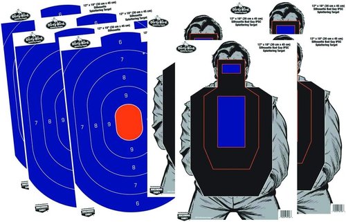 Birchwood Casey Non-Adhesive Dirty Bird White Splattering 12" X 18" Practice Shooting Target Combo Pack for Indoor and Outdoor Use
