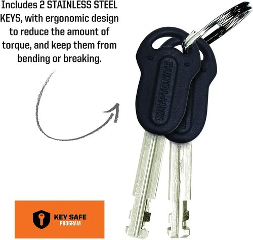 Kryptonite Kryptolok Bike U-Lock, Heavy Duty Anti-Theft Bicycle Lock Sold Secure Gold, 12.7mm Long Shackle with Mounting Bracket and Keys, Ultimate Security Lock for Bicycles E-Bikes Scooters