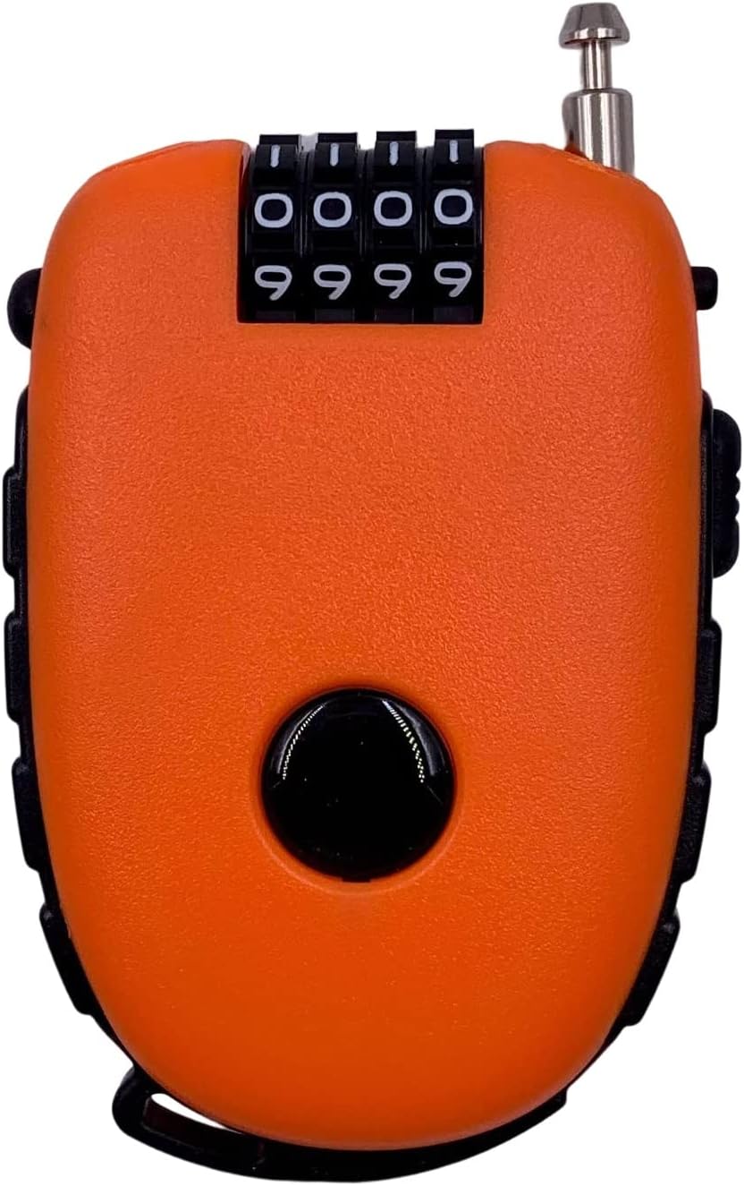 Bosvision Ultra-Secure 4-digit Combination Lock with 3 Feet Retractable Cable for Bike, Ski, Snowboard and Stroller