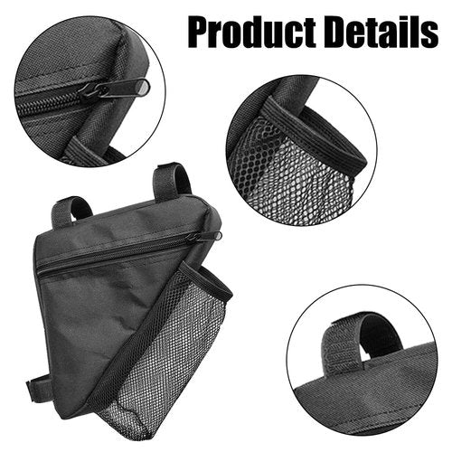 Bike Triangle Frame Bag, Waterproof Bicycle Storage Bag with Water Bottle Mesh Pouch for Outdoor Cycling
