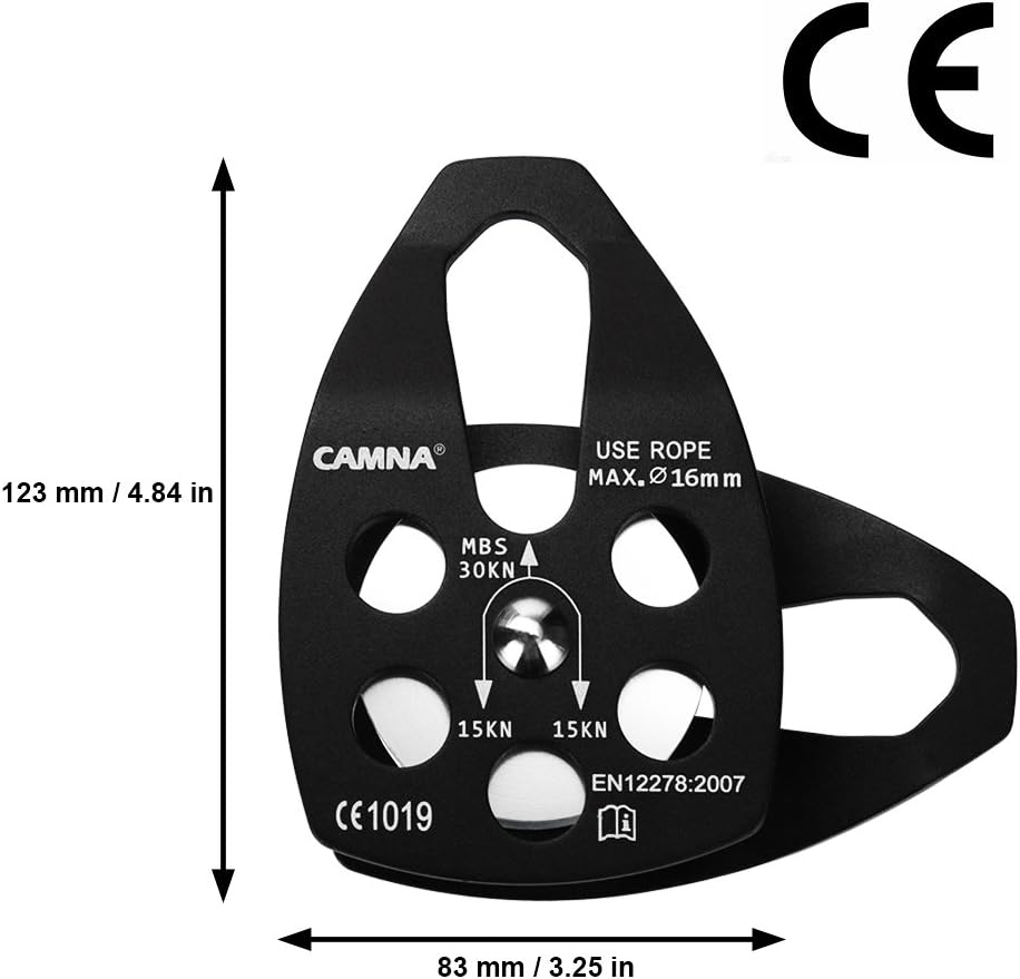 30kN Climbing Pulley with Ball Bearing for Rock Climbing Arborist