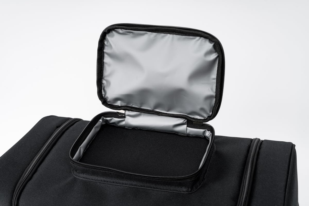Large Cooler Bag (15x12.5x9 in). Two Insulated Compartment, Heavy Duty Fabric, Thick Insulation, Reinforced Stiches, Multiple Pockets, Durable Zipper.