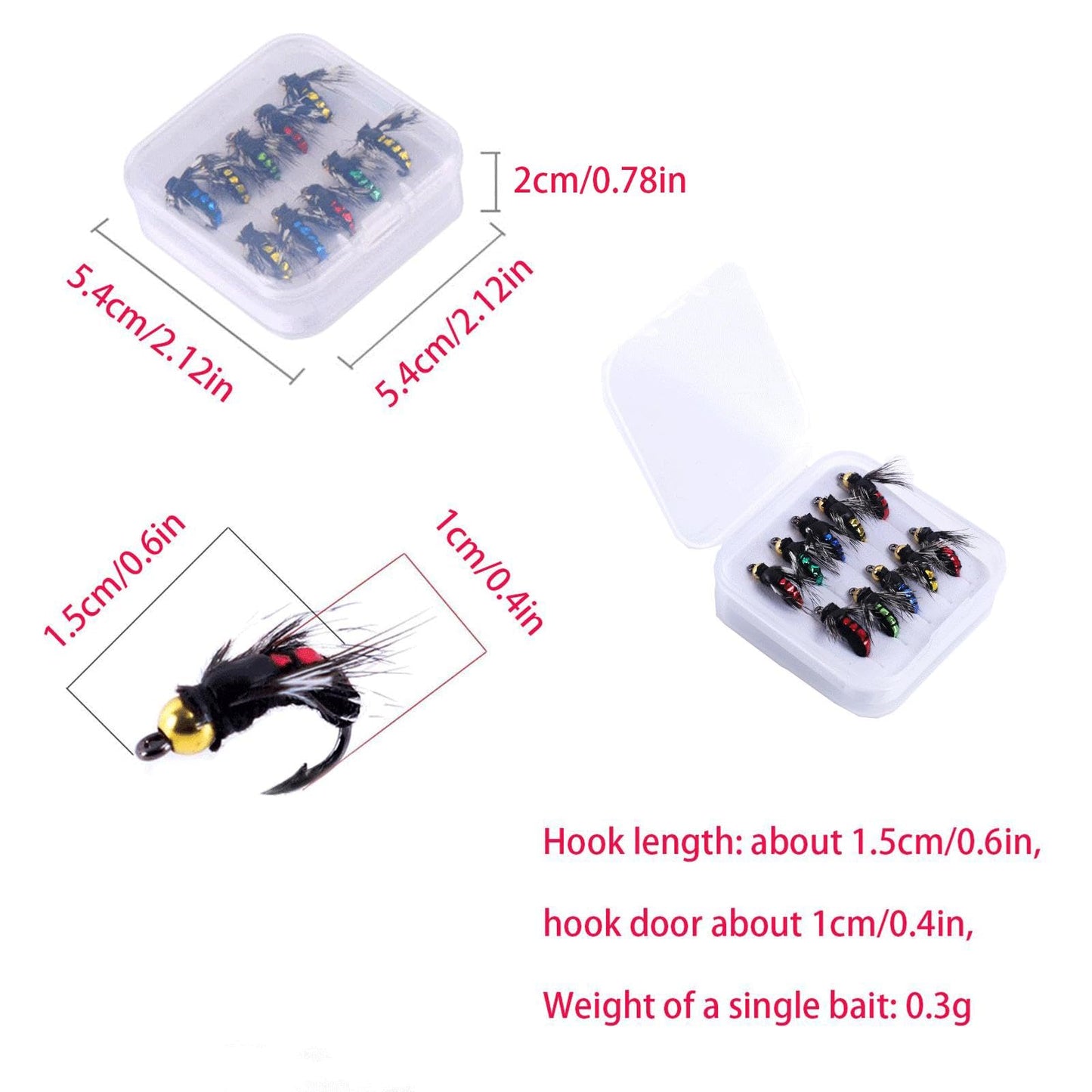 10pcs Fly Fishing Lures Kit Fishing Fly,Fly Fishing Kit Fly Fishing Lures,Handmade Lures Assortment Kit Artificial Bait Hooks for Bass Trout Salmon Fishing,Suitable for Freshwater and Saltwater