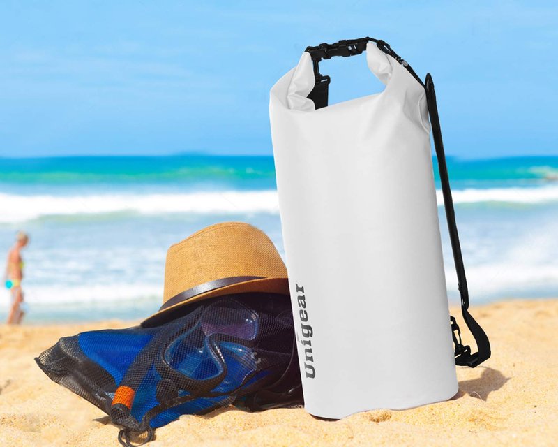 Unigear Dry Bag Waterproof, Floating and Lightweight Bags for Kayaking, Boating, Fishing, Swimming and Camping with Waterproof Phone Case (White, 2L)