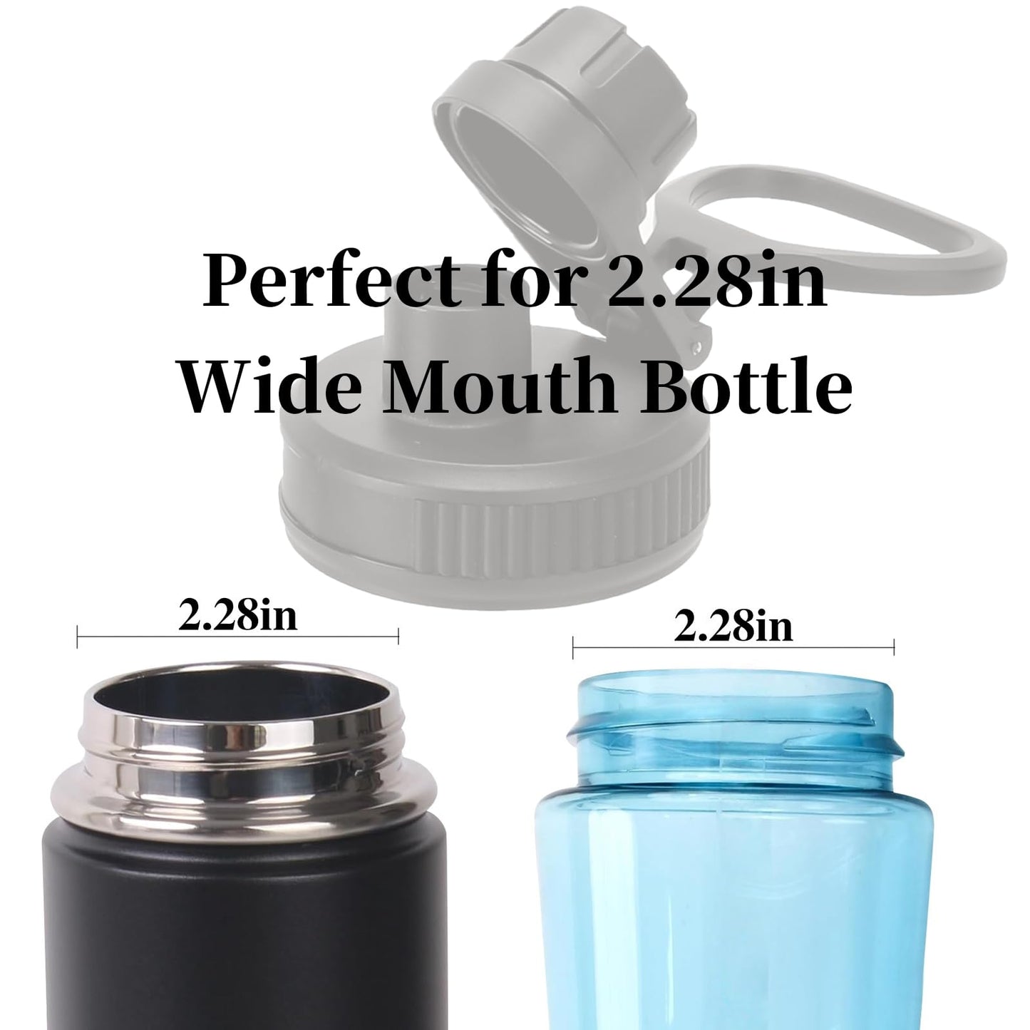 2Pcs Water Bottle Lid Replacement for Contigo wide mouth bottle, Lids replacement Compatible With Contigo 24 OZ 32 OZ 40 OZ, Leak-Proof Dust-Proof, Handle Easy to Carry, BPA Free