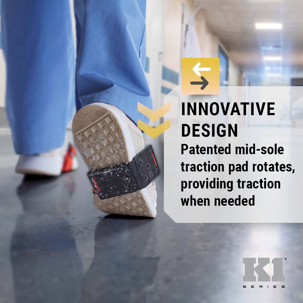 K1 Mid-Sole Ice Cleats for Men & Women - Rotatable Traction Aids For Winter Snow - Hi Vis - Low Profile