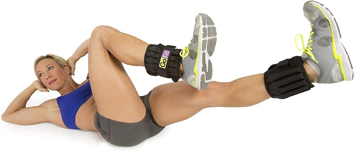 Padded, Adjustable Ankle Weight Set – Comfortable GoFit Training and Rehabilitation Gear