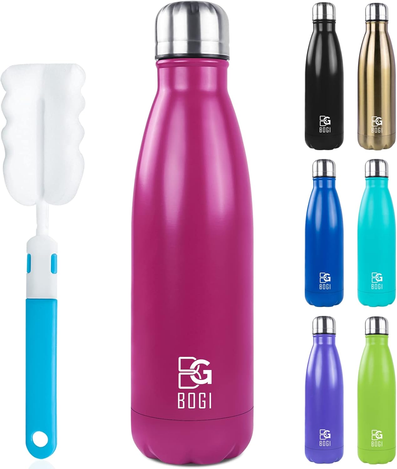 17oz Insulated Stainless Steel Water Bottle | Leak-Proof | Hot Pink for Outdoor Sports