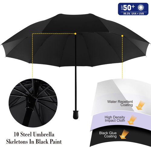 XLINGZA UPF 50+ Beach Umbrella with Adjustable Universal Clamp