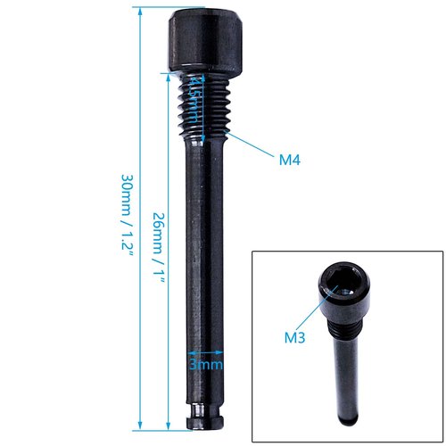Auto-plaza 4X M4 Titanium Bolts for Bicycle Disc Brake Pad Threaded Pin Inserts Screw Disc Brake Pad Pin Axle for Threaded Hydraulic Disk Caliper