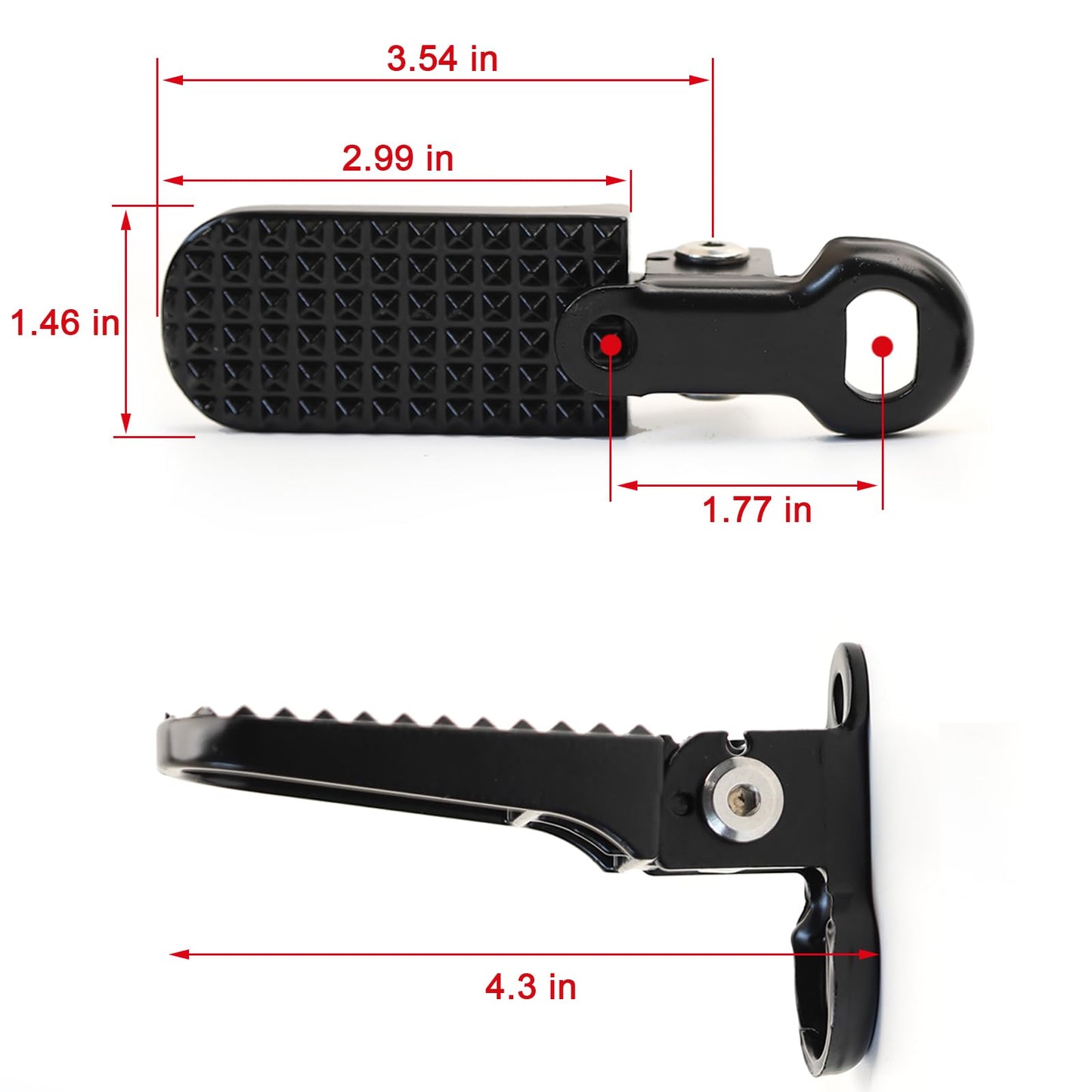 Minho Bike Minibike Aluminium Foot Pegs Fit for Most Scooter Mopeds Dirt Bike M6 M8 Mounting Hole Black Bike Footpegs