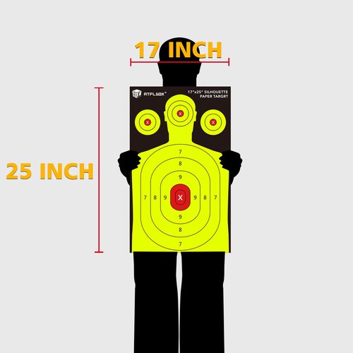 Atflbox 50 Pack 17X25 inch Silhouette Paper Target and 50 Pack 17X25 inch Battle Shooting Range Paper Target