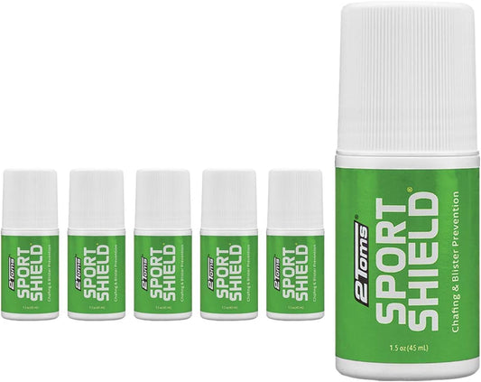 2Toms SportShield, Original Formula, All-Day Anti Chafe and Blister Prevention, Waterproof Protection from Chafing and Skin Irritation, 1.5 Ounces, 6 Bottles