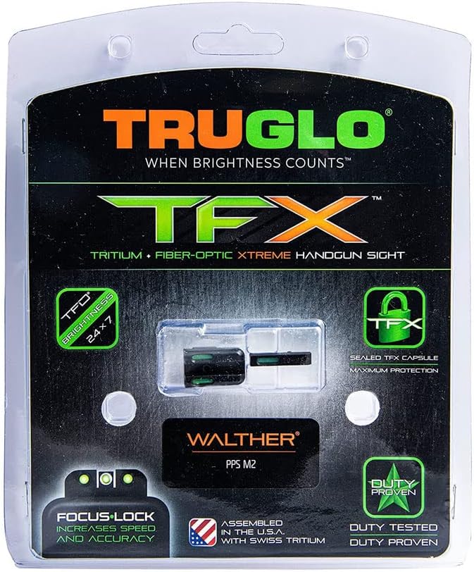 TRUGLO TFX Handgun Sight | Durable Shock-Resistant Compact Brightly Glowing Tritium & Fiber-Optic Xtreme Day/Night Sight for Handguns