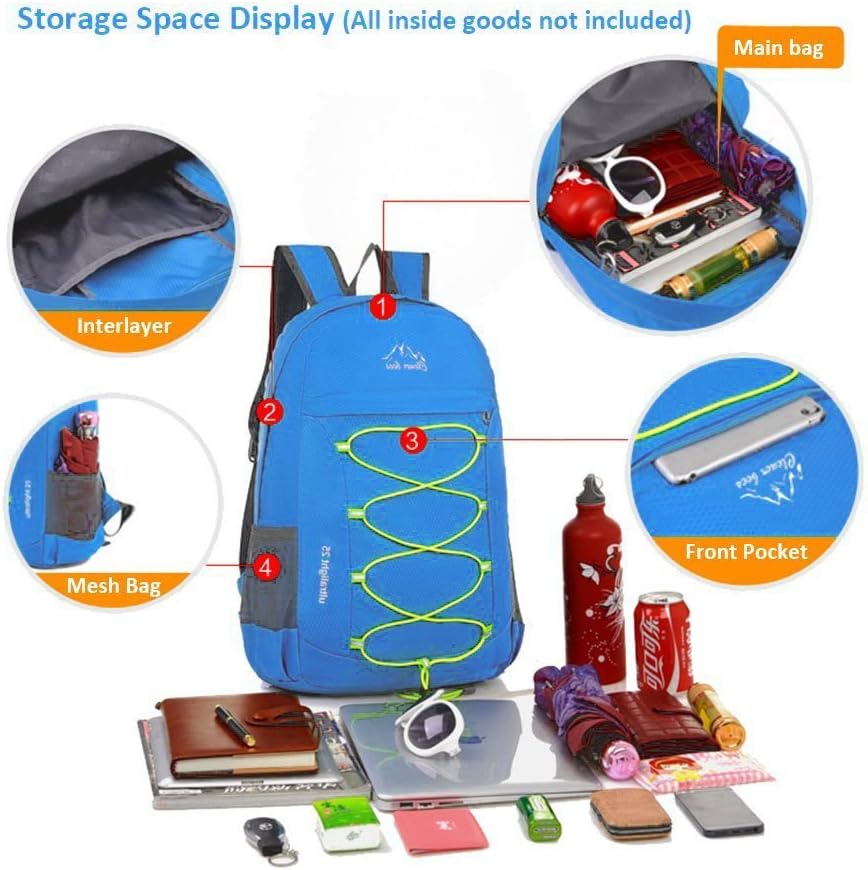 25L Outdoor Ultralight Foldable Backpack for Campaing Hiking Travelling