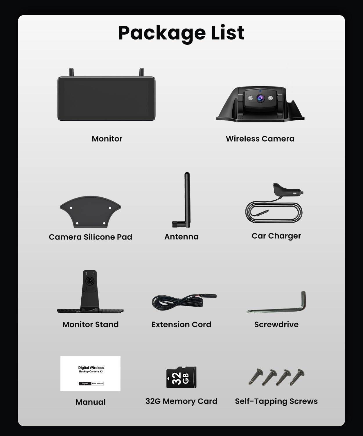 AUTO-VOX RV Backup Camera Wireless Plug and Play: Compatible with Pre-Wired RV, IR Night Vision, HD 1080P 7.2'' DVR 3-Channels, Stable Signal & Wide Angle Rear View Camera for Trailer Camper Motorhome