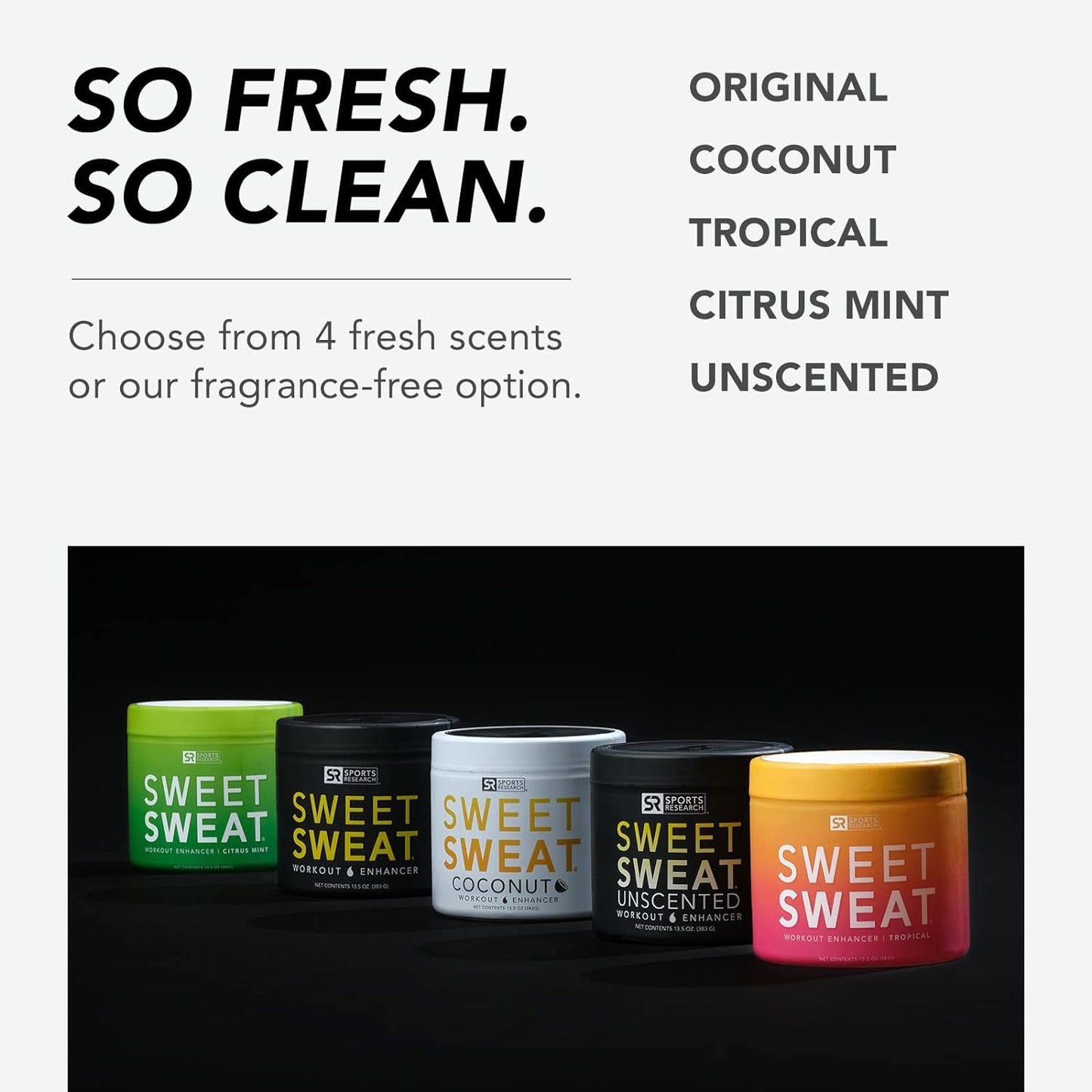 Sports Research® Sweet Sweat Unscented 'Workout Enhancer' Gel - Maximize Your Exercise & Sweat Faster - 13.5oz Jar