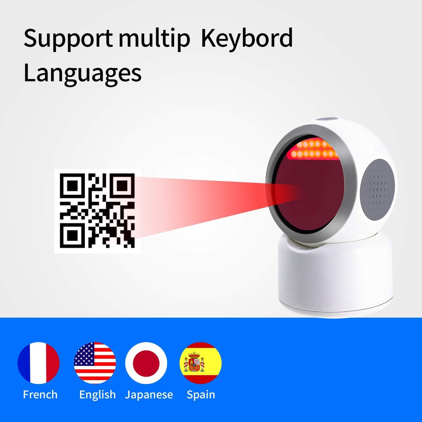 2D QR Barcode Scanner,Symcode Omnidirectional Hands-Free Automatic Barcode Reader for Mobile Payment Computer Screen ScanMeters