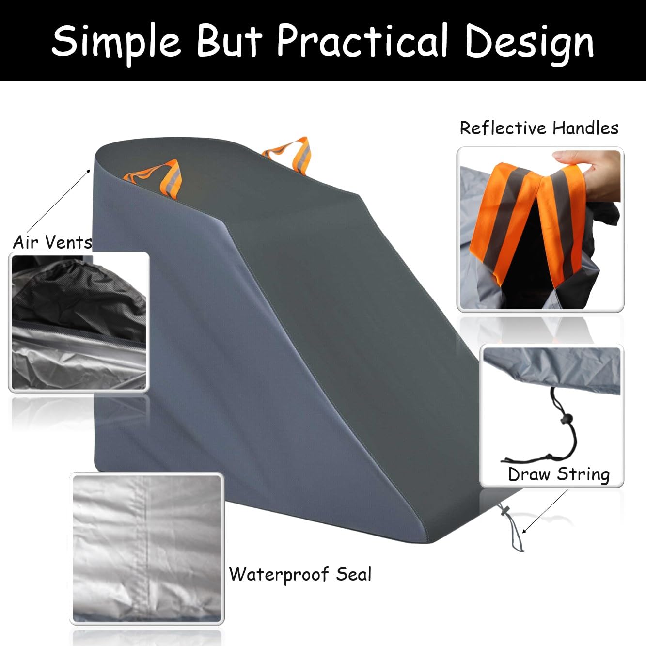 King Mills 420D Treadmill Cover Waterproof Outdoor or Indoor Storage, Ideal as Elliptical Cover and Outdoor Treadmill Cover with 2 Reflective Handles for Running Machine,Unfold
