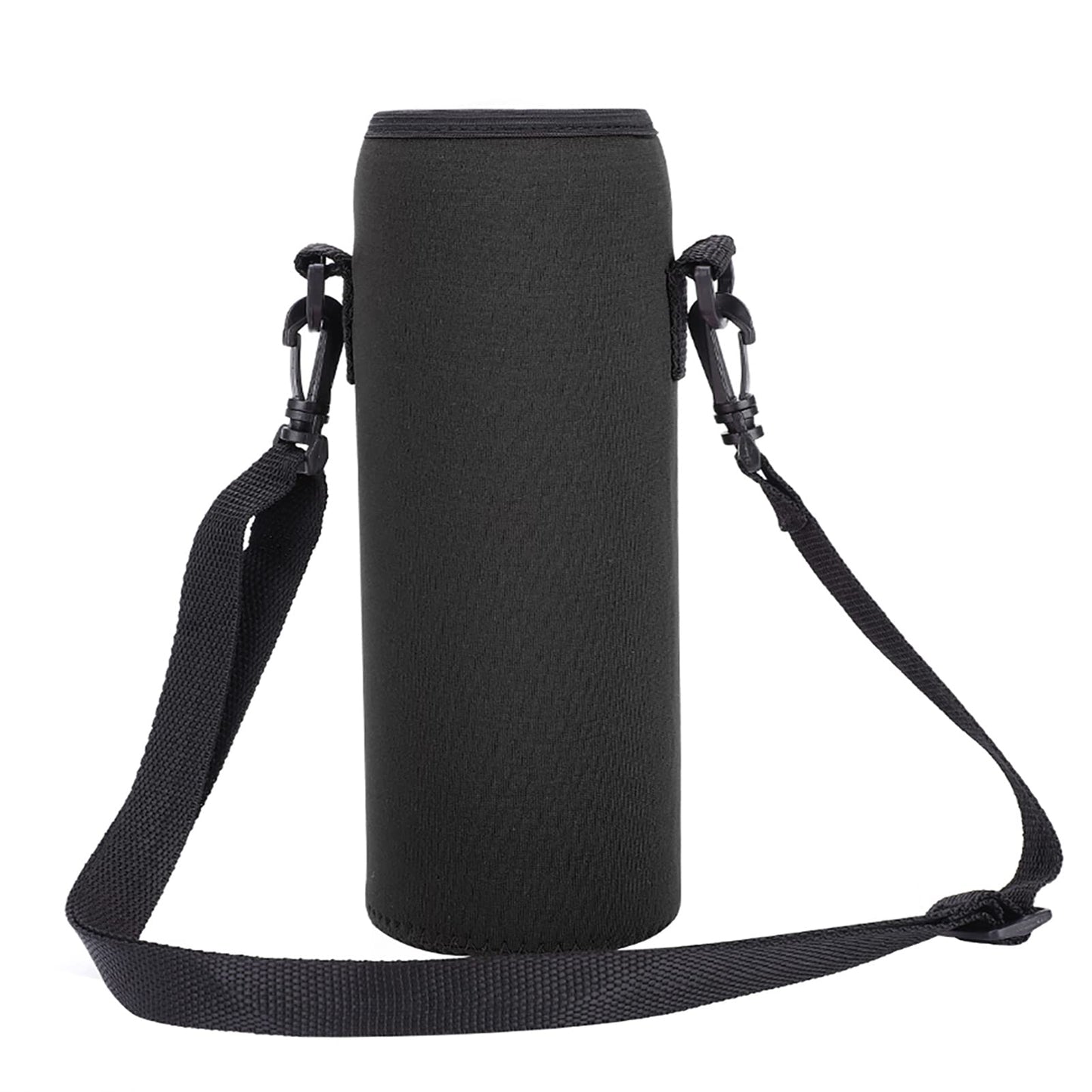 Alomejor Neoprene Beverage Carrier with Adjustable Strap, Reusable Insulated Drink Cooler 1000ml for Beverages (Black)