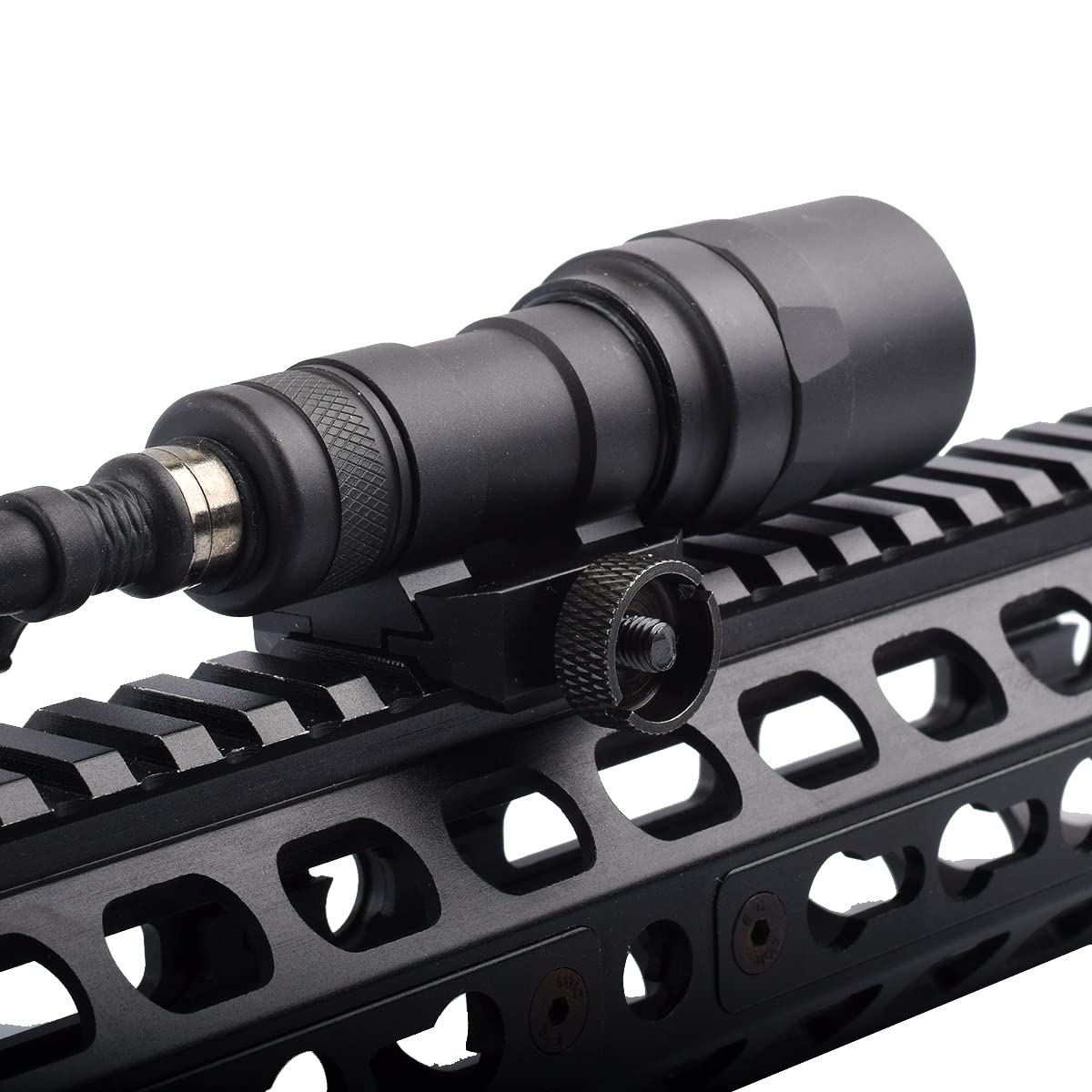 KECPVLI Tactical LED Mini Scout Weaponlights Single Mode Hunting Light with Pressure Switch and Rifle Mount Black