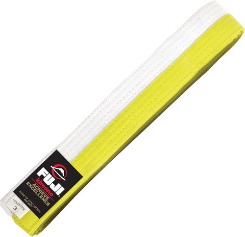 Fuji Sports Belt - Lightweight Adjustable Running Belt in White/Yellow for Active Lifestyle