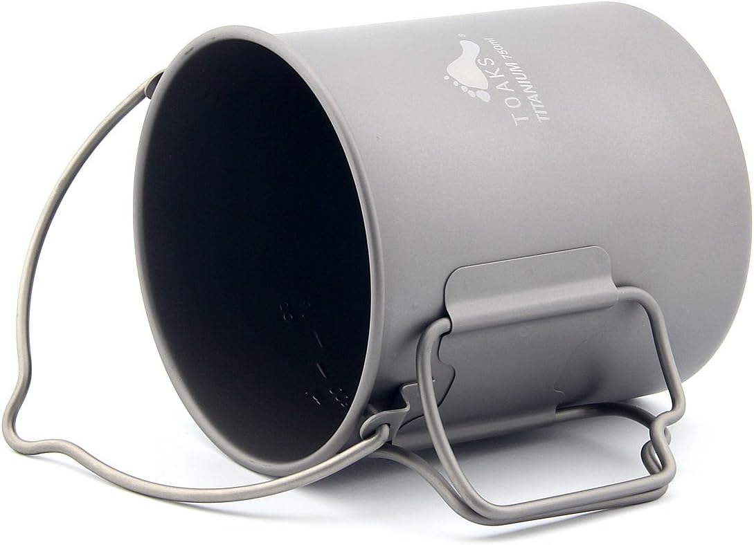 TOAKS Titanium 750ml Pot with Bail Handle for Ultralight Camping, Backpacking Cookware and Mug