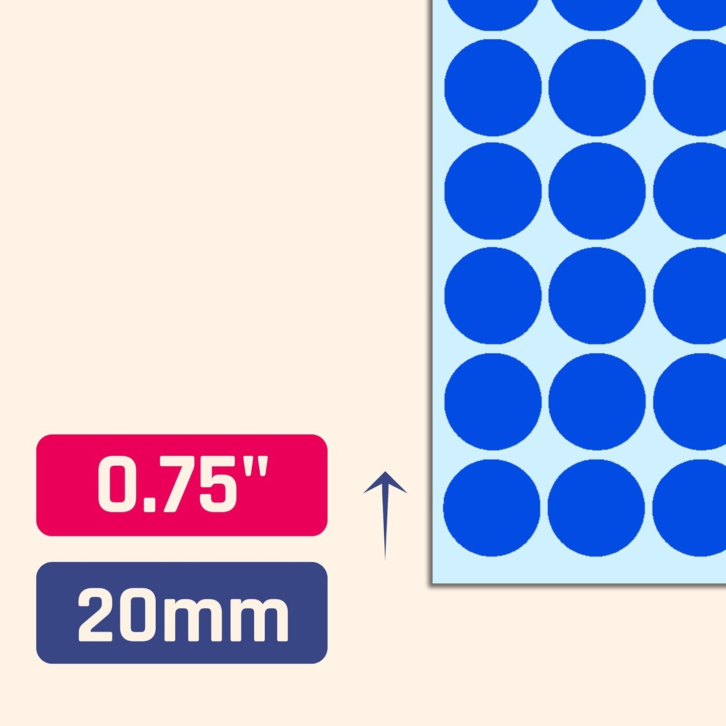 2000 Pack, 3/4" Round Dot Stickers Circle Labels - Red