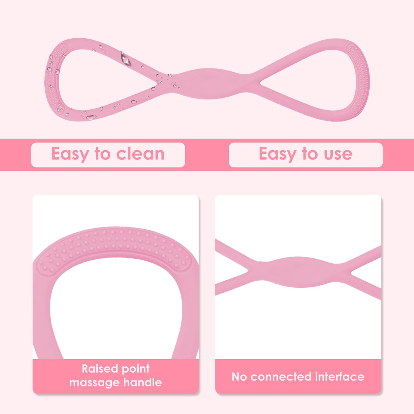 Adorila 2 Pack Figure 8 Resistance Bands with Handles, Silicone Exercise Bands for Women, Elastic Rope Stretch Fitness Band for Arm, Back, Chest, Shoulder, Legs (15LB Pink, 25LB Blue)