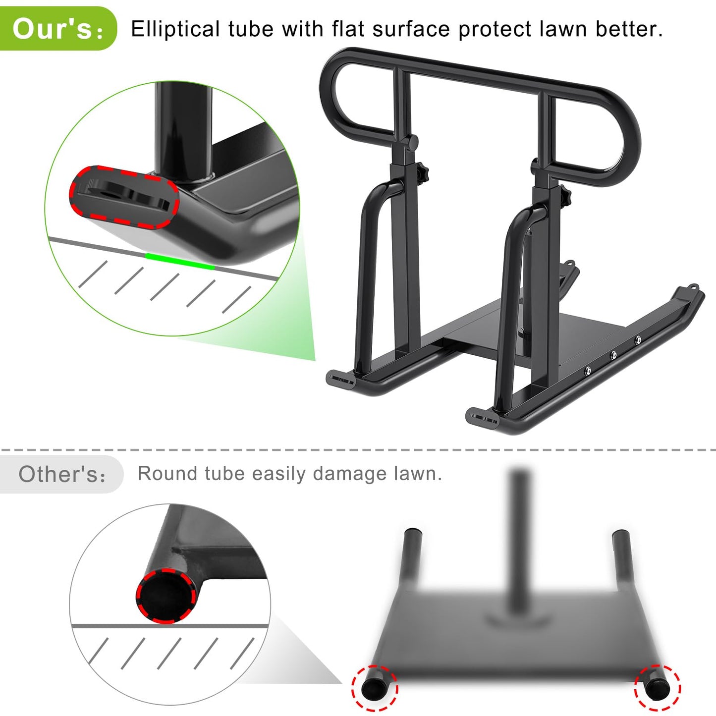 Kipika Weight Sled Fitness Sled with Push-Pull Handles - Height Adjustable - Heavy-Duty Weight Training Equipment for Muscle Building and Explosive Power - Suitable for 1"&2" Weight Plate- Black