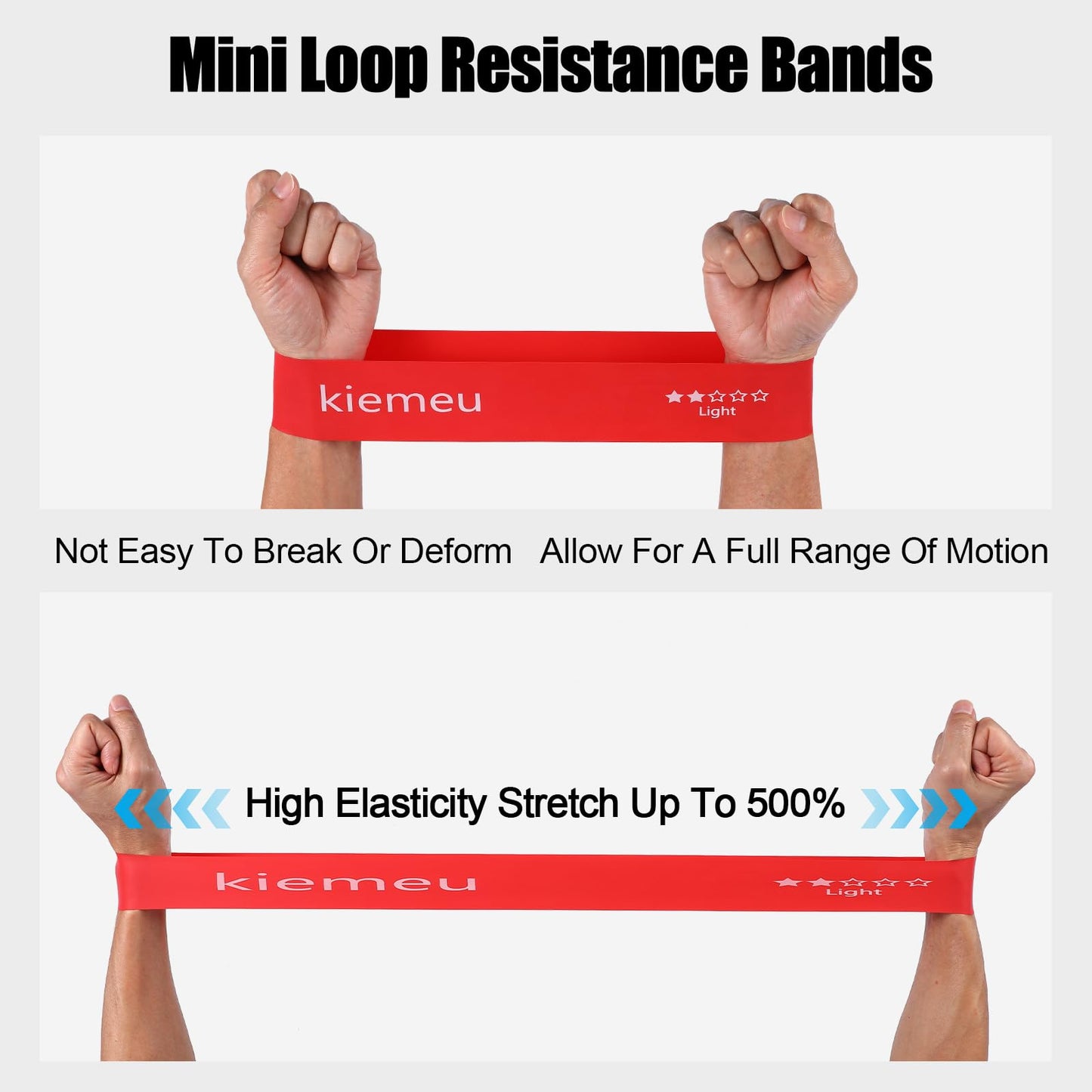 Kiemeu Mini Loop Resistance Bands for Working Out Legs, Elastic Stretch Bands for Exercise Loop Bands, Rubber Exercise Bands for Physical Therapy and Rehab, 6 cm Upgraded Version