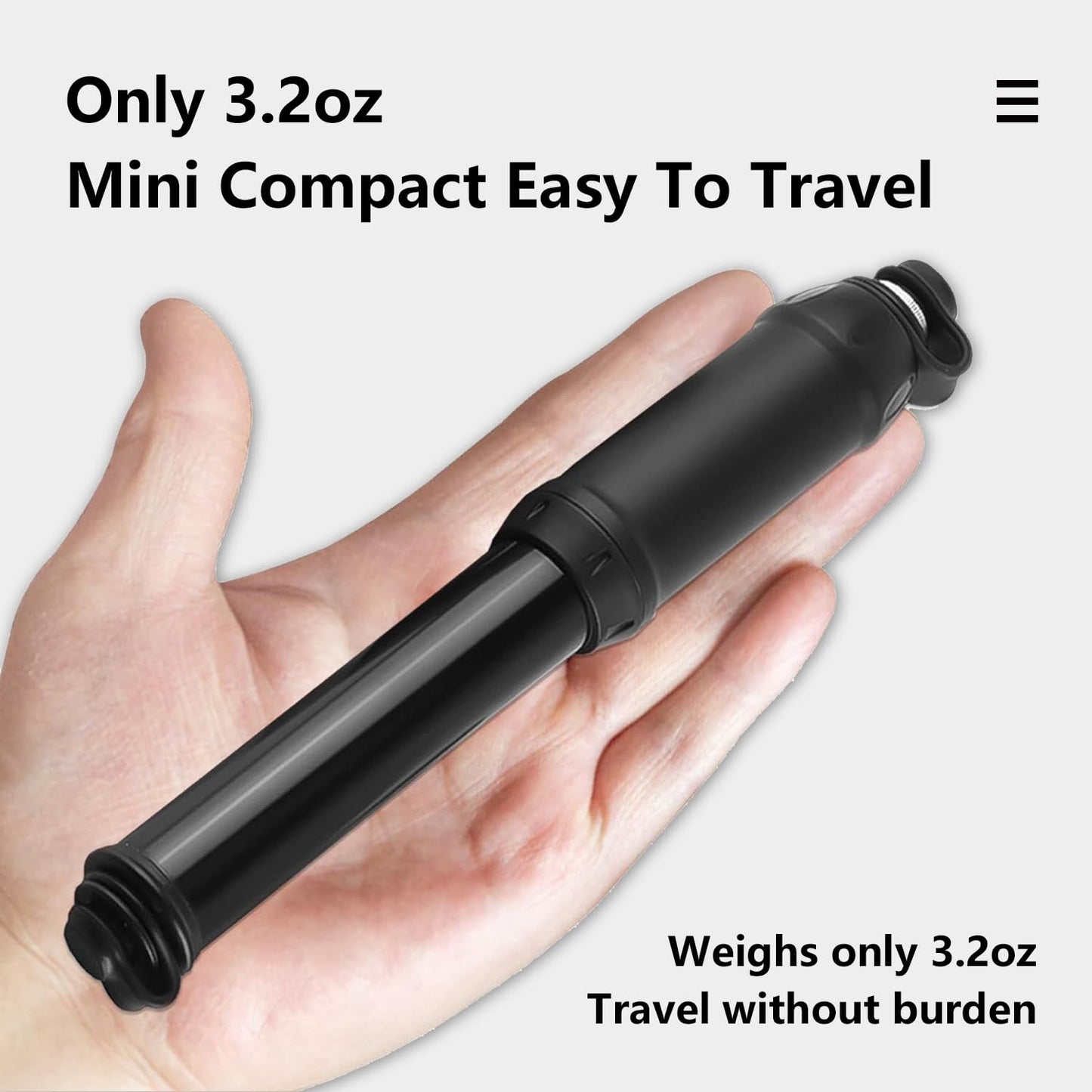 Mini Bike Pump, Portable High Pressure Bicycle Pump with Presta/Schrader Valve for Road MTB Scooter Tires Pump