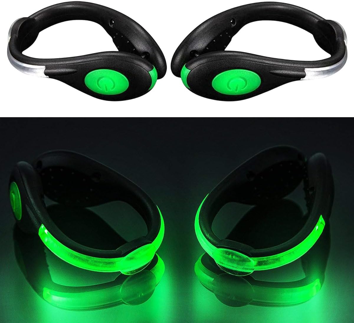 LED Shoes Clip Lights USB Charging for Night Running Gear, Color RGB Strobe and Steady Color Flash Mode, Safety Clip Lights for Running, Jogging, Walking, Biking(One Pair)