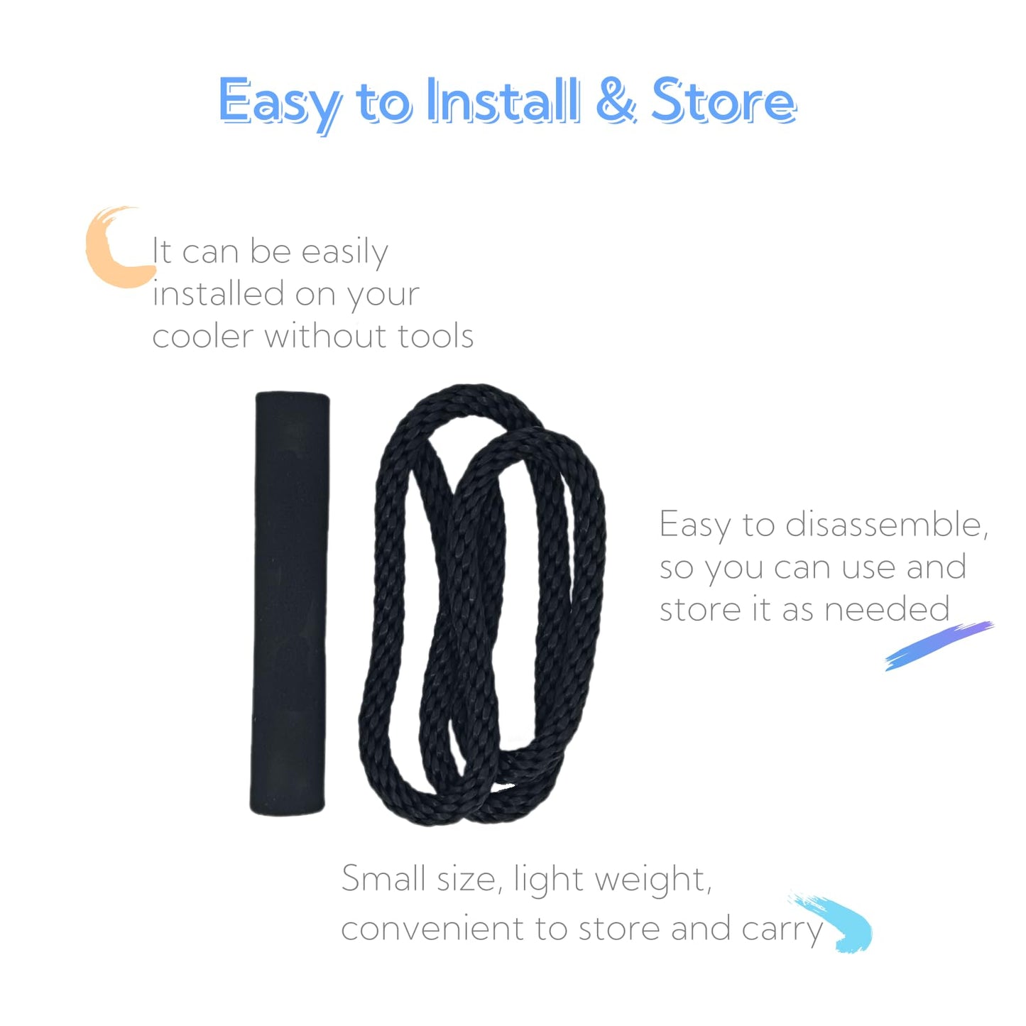 2 Pack Cooler Rope Handle Replacement for YETI, RTIC Coolers, Heavy-Duty, Comfortable Grip, Easy to Install, Perfect for Camping, Fishing, BBQs & Outdoor Adventures