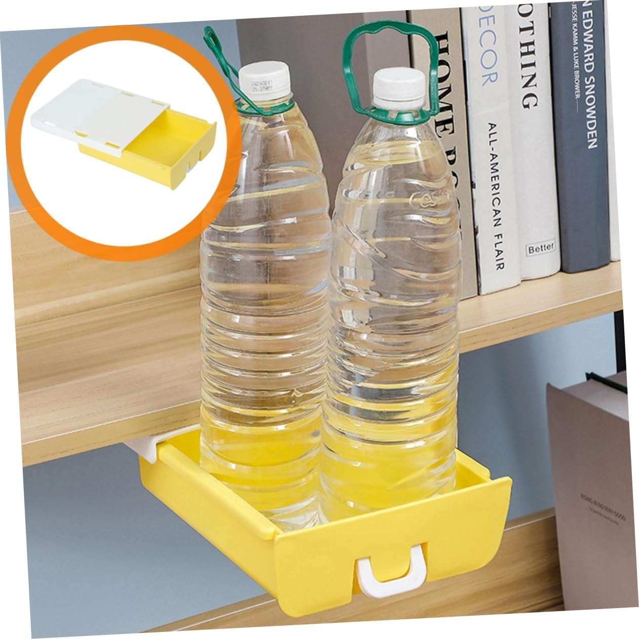 Homoyoyo Drawer Storage Box Hidden under Desk Organizer Smooth Surface Easy to Pull Holds Pencils Erasers Kitchen Items Jewelry