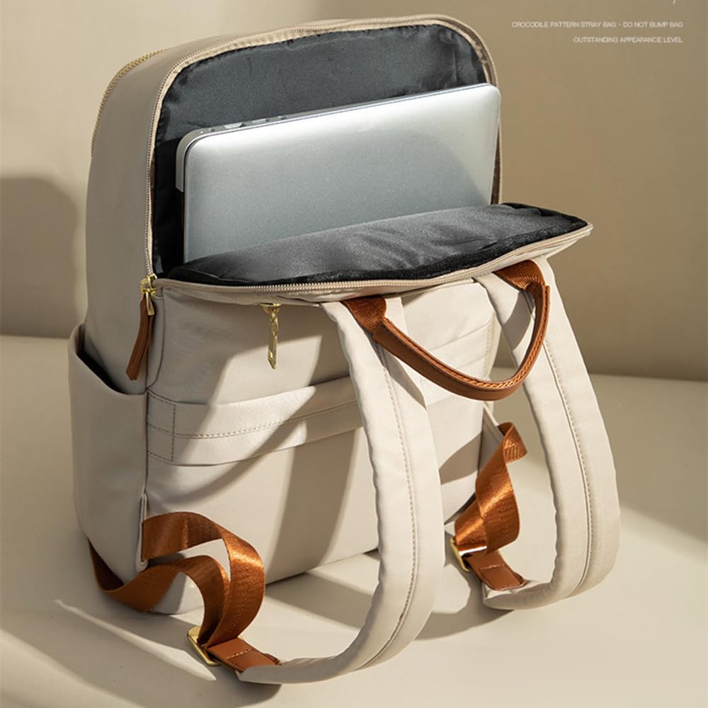 Lightweight Women's Backpack with Multiple Pockets - Ideal for Daily Use (Light Grey)