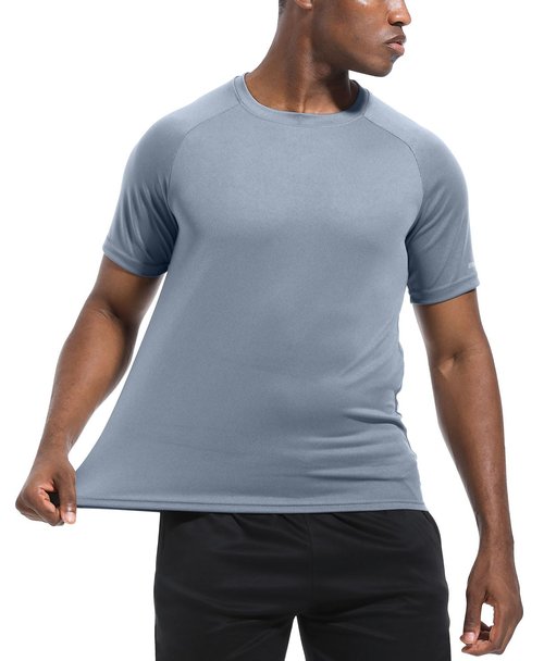 Men's 3 Pack Workout Shirts Dry Fit Crew Neck T Shirts Athletic Running Gym Mesh Short Sleeve Tee Tops Black/Grey/Dark Grey-3P11-M