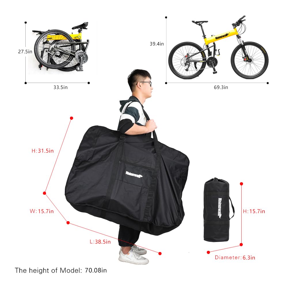 Kinpit 26 inch Folding Bike Bag Thick Bicycle Transport Carry Case for Air Travel