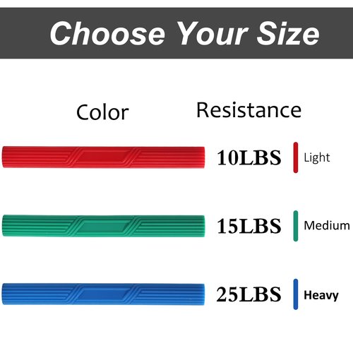 Hshbxd Tennis Elbow Therapy Flexible Bar, Flex Therapy Bar Strengthener, Resistance Bar for Golfers Elbow, Tendonitis, Wrist, Forearms Pain Relief(Dark-red green blue)