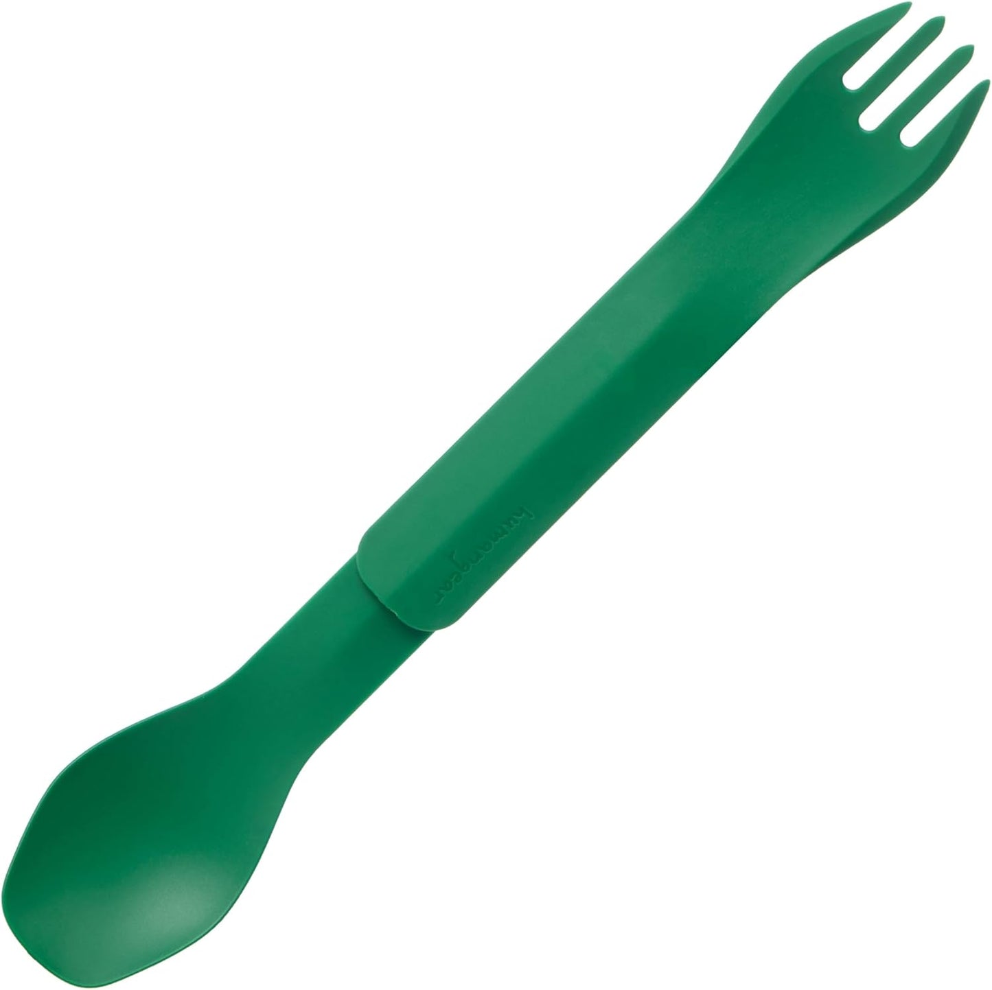 humangear GoBites Duo and Bio Duo Travel Silverware, Full Size Portable Fork & Spoon, Reusable Utensil Set, PC and BPA-free, Food-Safe Nylon or Plant-Based Resin, Extended - 9.1” X 1.6”