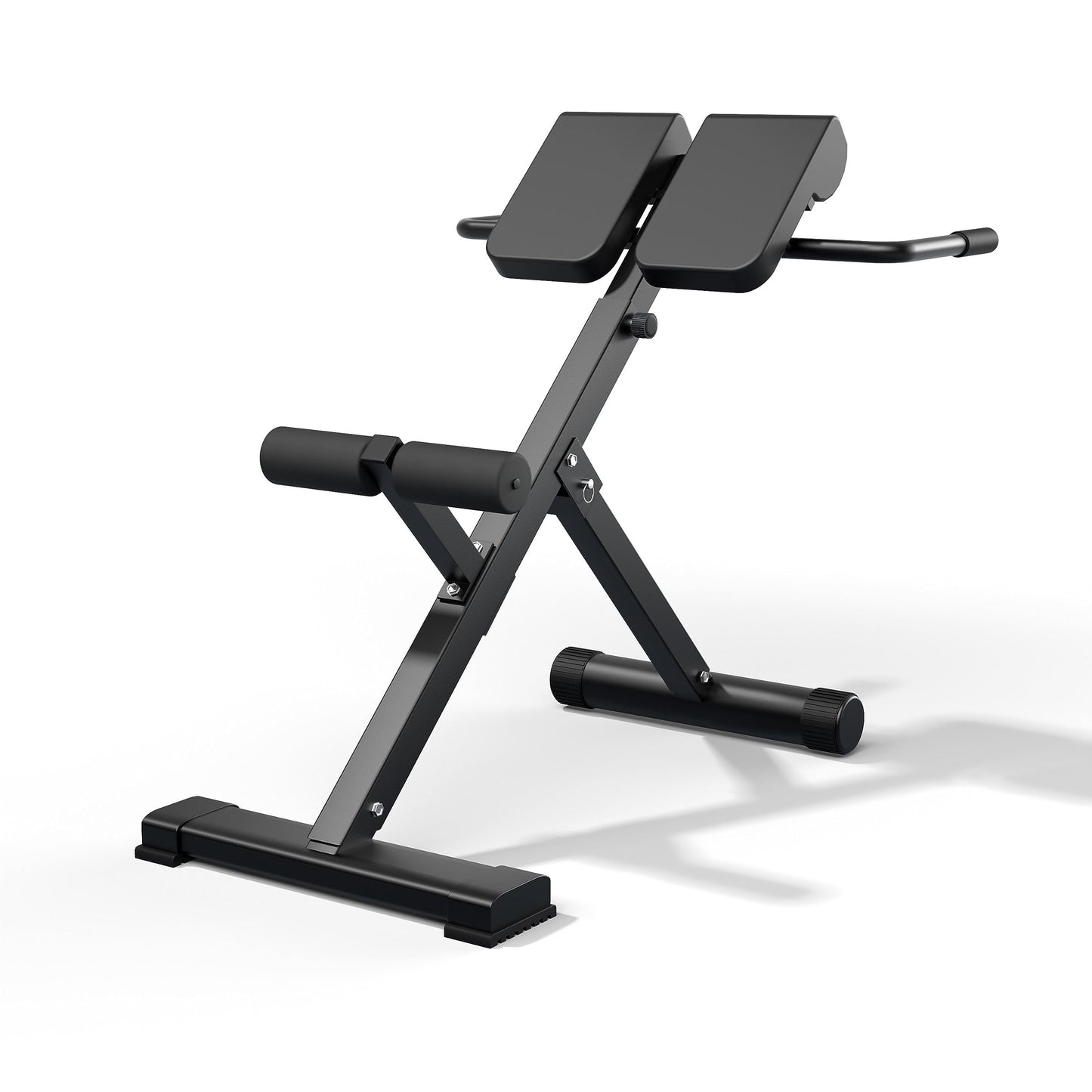 45-Degree Hyperextension Roman Chair - Adjustable Height and Back, Sturdy and Comfortable - Glute, Hamstring, and Ab Workouts - Foldable Sit Up Gym Bench for Home ★