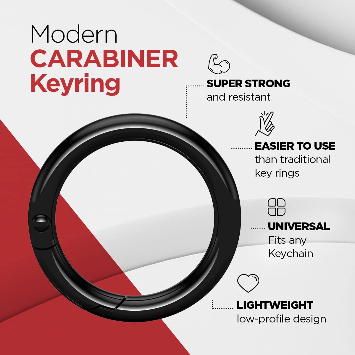 KeySmart Stainless Carabiner Clip & MagConnect Pro Key Holder