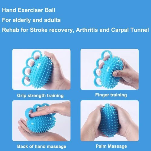 Hand Grip Strengthener Finger Exercisers Trainer Squeeze Stress Ball for Relieve Wrist Pain, Carpal Tunnel, Hand Physical Therapy, Stress Relief, Elderly Stroke Recovery, Arthritis, Anxiety