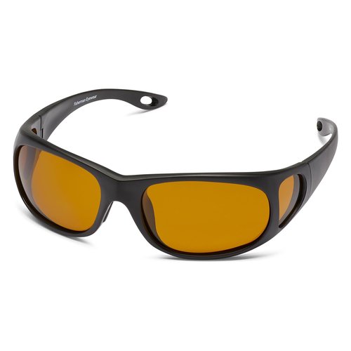 Fisherman Eyewear Men's Grander Polarized Rectangular Sunglasses, Black, 37mm,58mm,140mm