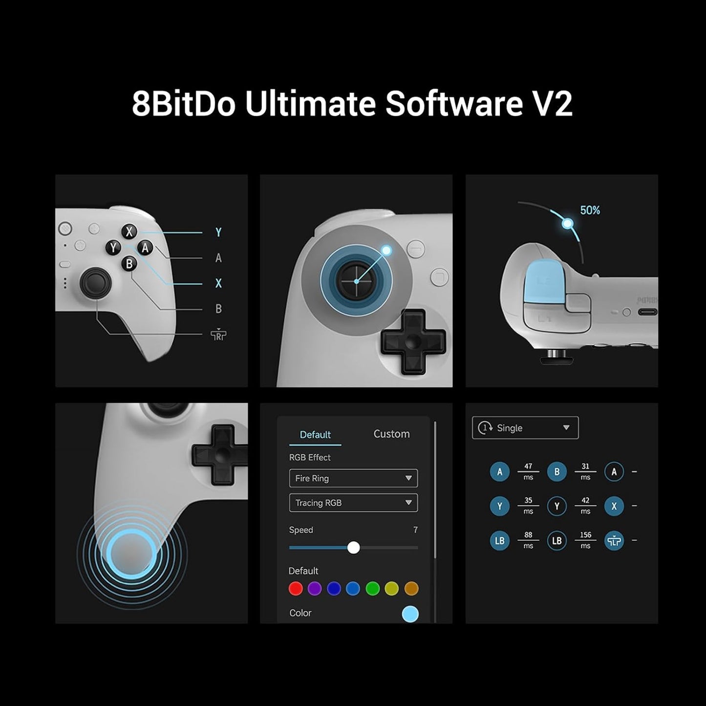 8BitDo Ultimate 2 Bluetooth Controller for Switch, Switch 2, PC&Windows,Switch Pro Controller with TMR Joysticks,Tactile/Hall Triggers,Programmable L4/R4 Bumpers,2 Back Paddle Buttons,RGB Ring,Yellow